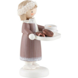 Flachshaarkinder Mädchen mit Apfelpunsch - Edition Flade & Friends - 5 cm