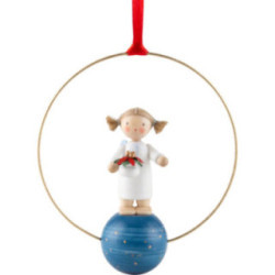 Christbaumschmuck Engel mit Weihnachtsstern  - 7 cm