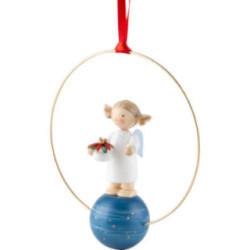 Christbaumschmuck Engel mit Weihnachtsstern  - 7 cm