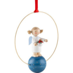 Christbaumschmuck Engel mit Weihnachtsstern  - 7 cm