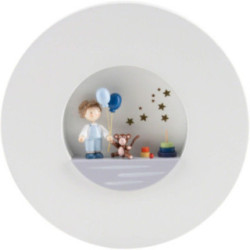 Flachshaarkinder - Figurenbild mit Junge "Glücksbringer" - 16 cm