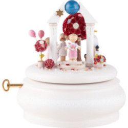 Music Box - "A beautiful Life" with Flax Haired Girl and red tree - 16,5 cm / 6.5 inch