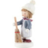 Flax Haired Children Girl with Brushwood Broom - 5,1 cm / 2 inch