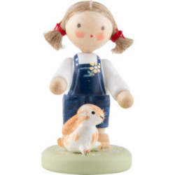 Flachshaarkinder Mädchen mit Schlappohrhase - 3,9 cm