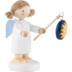 Flax Haired Angel with Lampion "Sun" - 4,2 cm / 1.7 inch