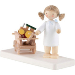 Flax Haired Angel with Handcart - 4,7 cm / 1.9 inch