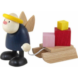 Angel Hans with Sleigh Filled with Presents - 7 cm / 2.8 inch