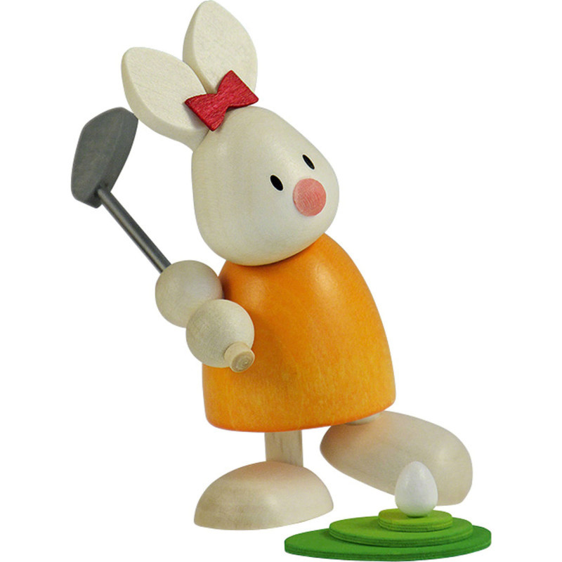 Bunny Emma Golfing, Teeing Off - 9 cm / 3.5 inch