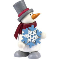 Schneemann Fritz mit Schneeflocke - 9 cm