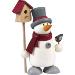Schneemann Fritz mit Vogelhaus - 9 cm