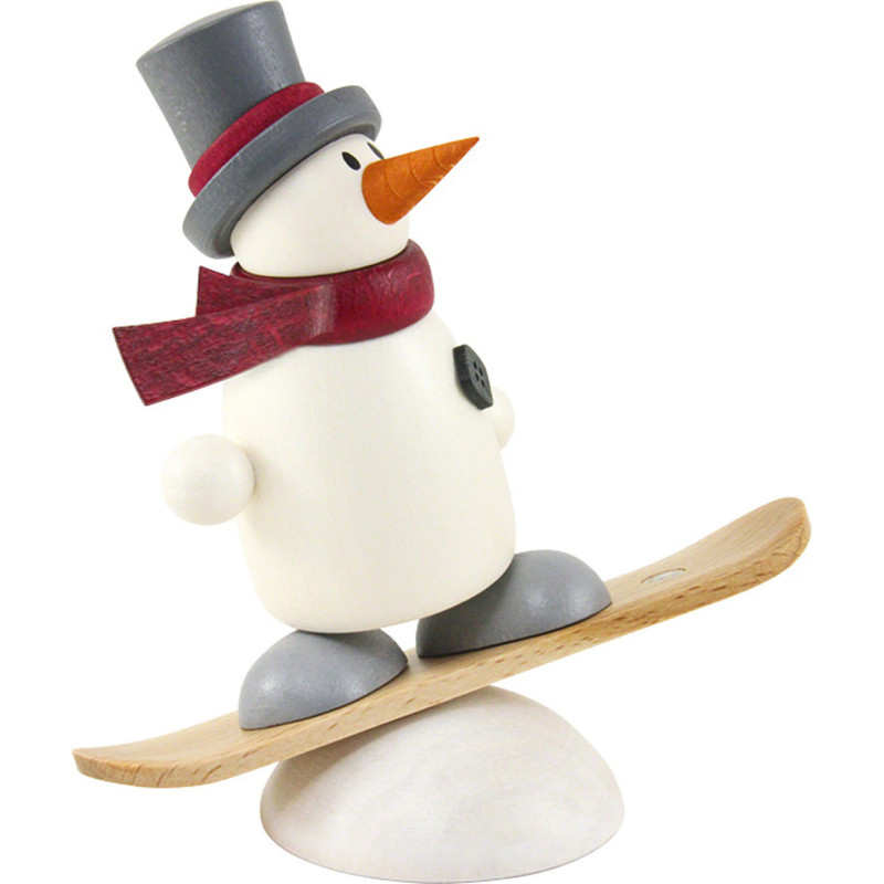 Schneemann Fritz mit Snowboard - 9 cm