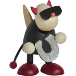 Teufelchen Gustav mit Hufeisen - 7 cm