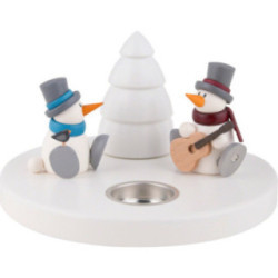 Snow Man Fritz and Otto at the Camp Fire - 11 cm / 4.3 inch