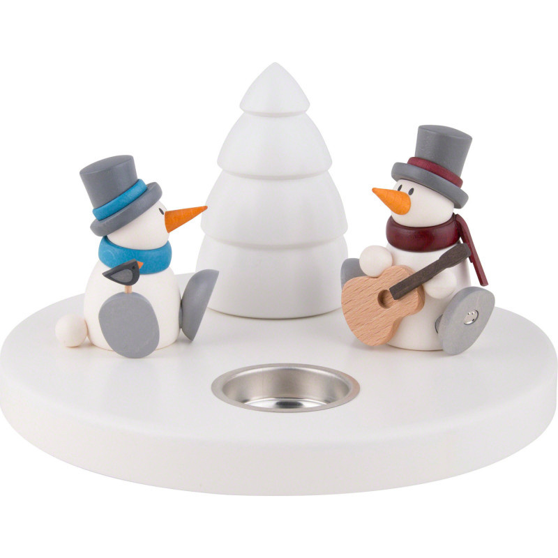 Snow Man Fritz and Otto at the Camp Fire - 11 cm / 4.3 inch