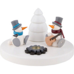 Snow Man Fritz and Otto at the Camp Fire - 11 cm / 4.3 inch