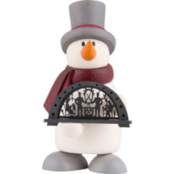 Snowman Fritz with Candle Arch - 9 cm / 3.5 inch