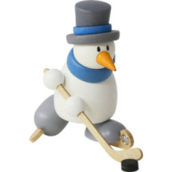 Snow Man Otto playing Ice Hockey - 7 cm / 2.8 inch
