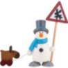 Schneemann Fritz mit Elch - 9 cm