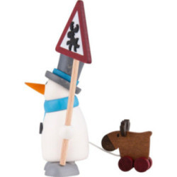 Schneemann Fritz mit Elch - 9 cm