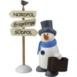 Schneemann Fritz mit Koffer - 8 cm