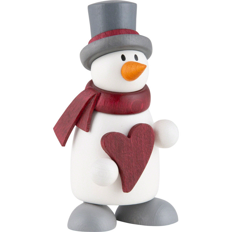 Schneemann Fritz mit Herz - 9 cm