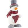 Schneemann Fritz mit Herz - 9 cm