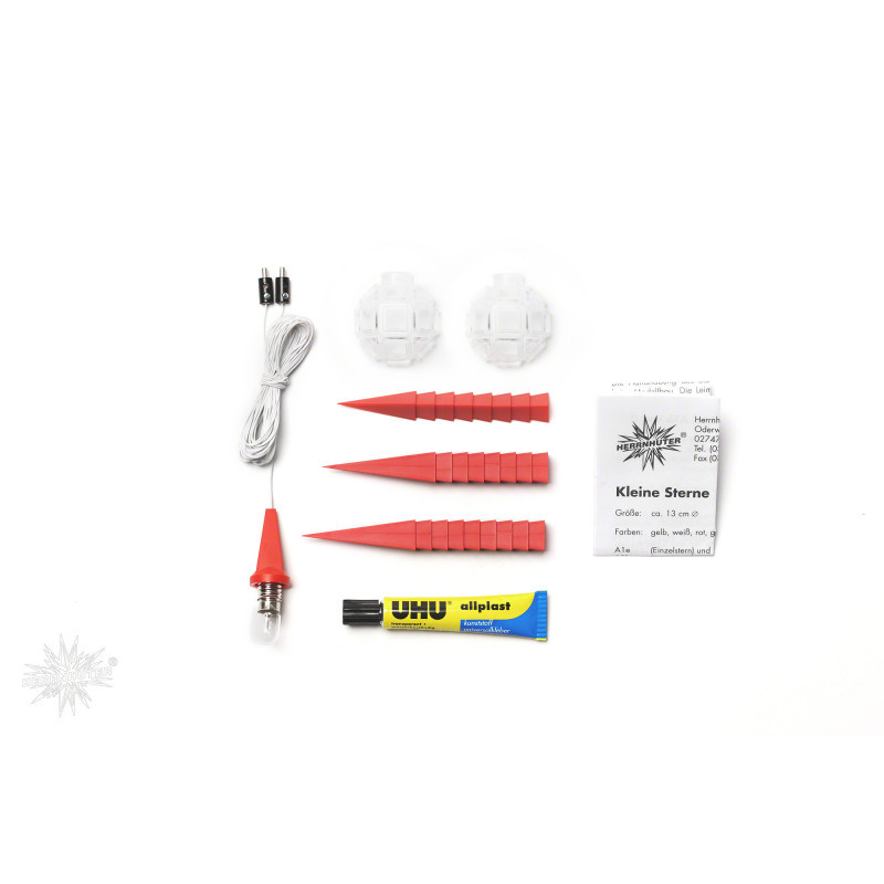 Herrnhuter Moravian Star DIY Kit A1b Red Plastic - 13 cm/5.1 inch
