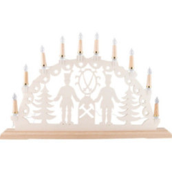 NARVA Candle Arch chain with 10 Wood Shaft Bulbs - Ash