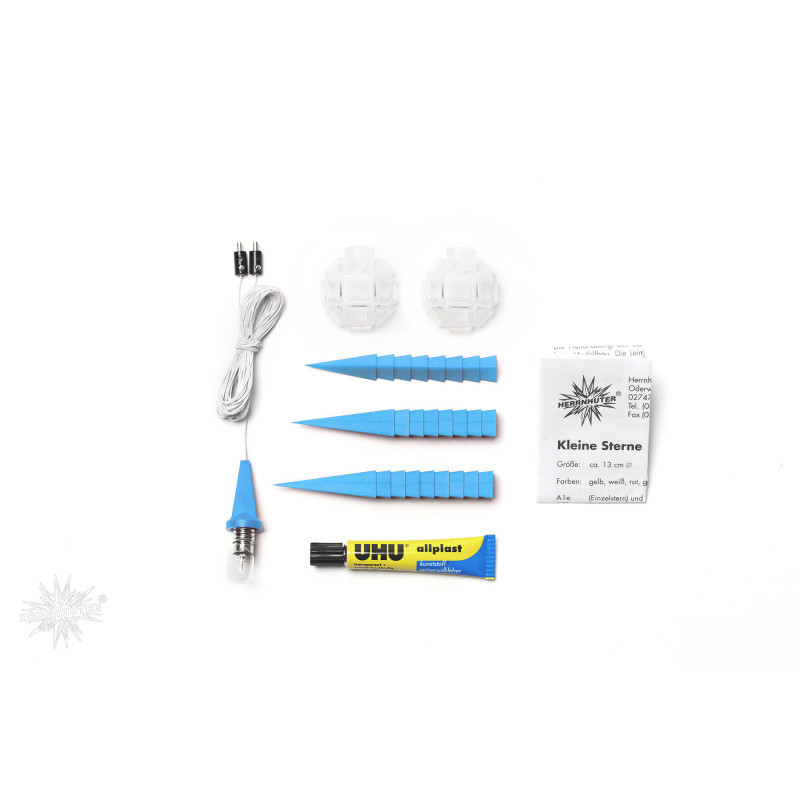 Herrnhuter Moravian Star DIY Kit A1b Blue Plastic - 13 cm/5.1 inch