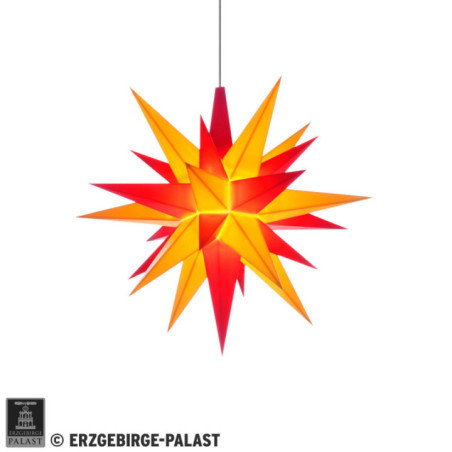 Herrnhuter Moravian Star A1e Yellow/Red Plastic - 13 cm/5.1 inch