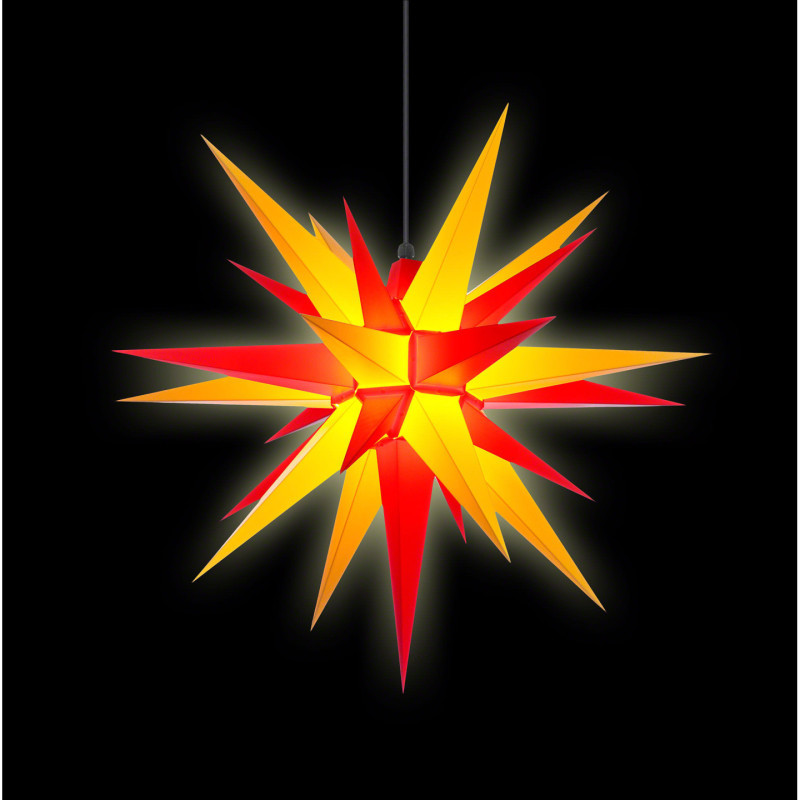 Herrnhuter Moravian Star A7 Yellow/Red Plastic - 68cm/27 inch