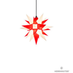 Herrnhuter Moravian Star A4 White/Red Plastic - 40cm/16 inch