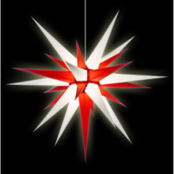 Herrnhuter Moravian Star I8 White/Red Paper - 80cm/31 inch