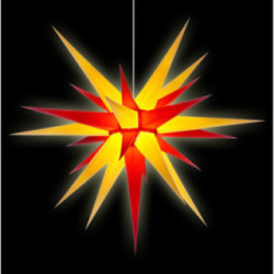 Herrnhuter Moravian Star I8 Yellow/Red Paper - 80cm/31 inch