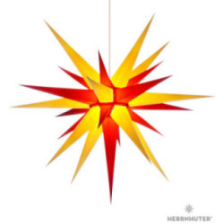 Herrnhuter Moravian Star I8 Yellow/Red Paper - 80cm/31 inch
