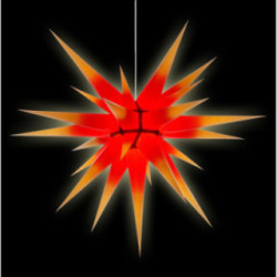 Herrnhuter Stern I8 gelb/roter Kern Papier - 80 cm