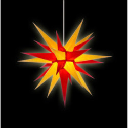 Herrnhuter Stern I7 gelb/rot Papier - 70 cm