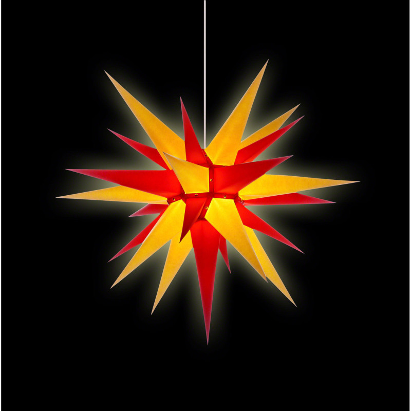 Herrnhuter Stern I7 gelb/rot Papier - 70 cm