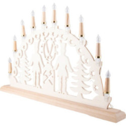 NARVA Candle Arch chain with 10 Wood Shaft Bulbs - Ash