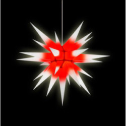 Herrnhuter Moravian Star I7 White with Red Core Paper - 70 cm / 27.6 inch