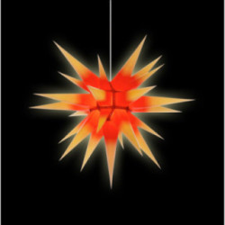 Herrnhuter Stern I7 gelb/roter Kern Papier - 70 cm