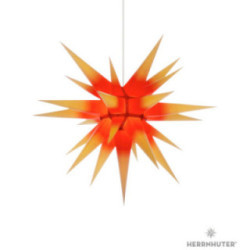 Herrnhuter Stern I7 gelb/roter Kern Papier - 70 cm