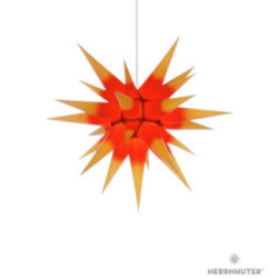 Herrnhuter Stern I6 gelb/roter Kern Papier - 60 cm
