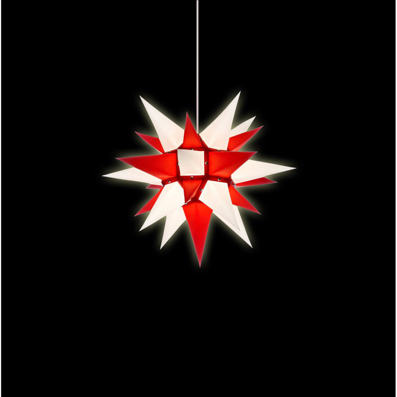 Herrnhuter Stern I4 weiß/rot Papier - 40 cm