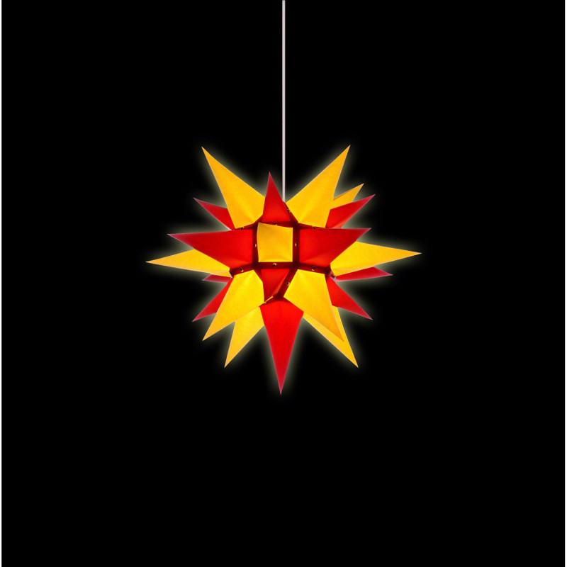 Herrnhuter Stern I4 gelb/rot Papier - 40 cm