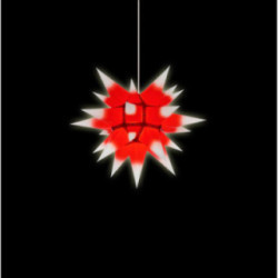 Herrnhuter Stern I4 weiß/roter Kern Papier - 40 cm