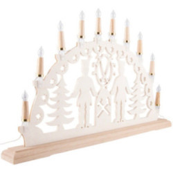 NARVA Candle Arch chain with 10 Wood Shaft Bulbs - Ash