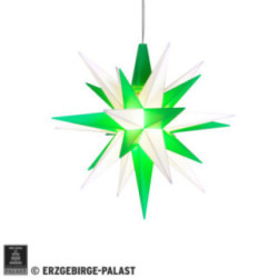 Herrnhuter Moravian Star A1e White/Green Plastic - 13 cm/5.1 inch