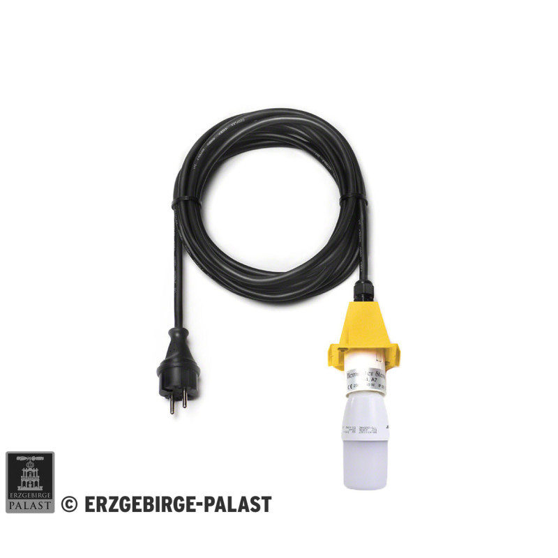 Kabel für Aussenstern 29-00-A4 und 29-00-A7, 5 m schwarz, LED, Deckel gelb