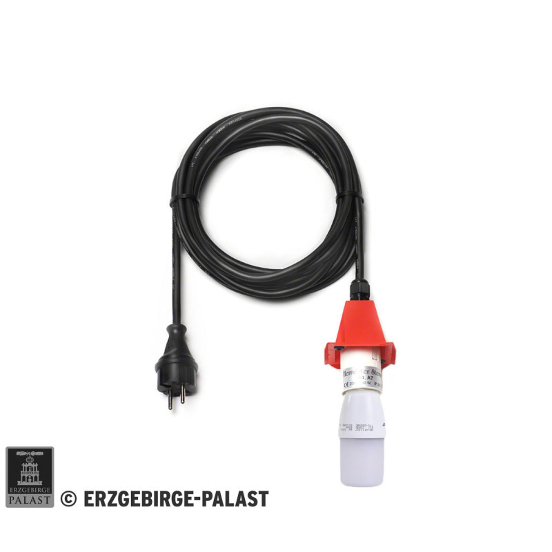 Kabel für Aussenstern 29-00-A4 und 29-00-A7, 5 m schwarz, LED, Deckel rot